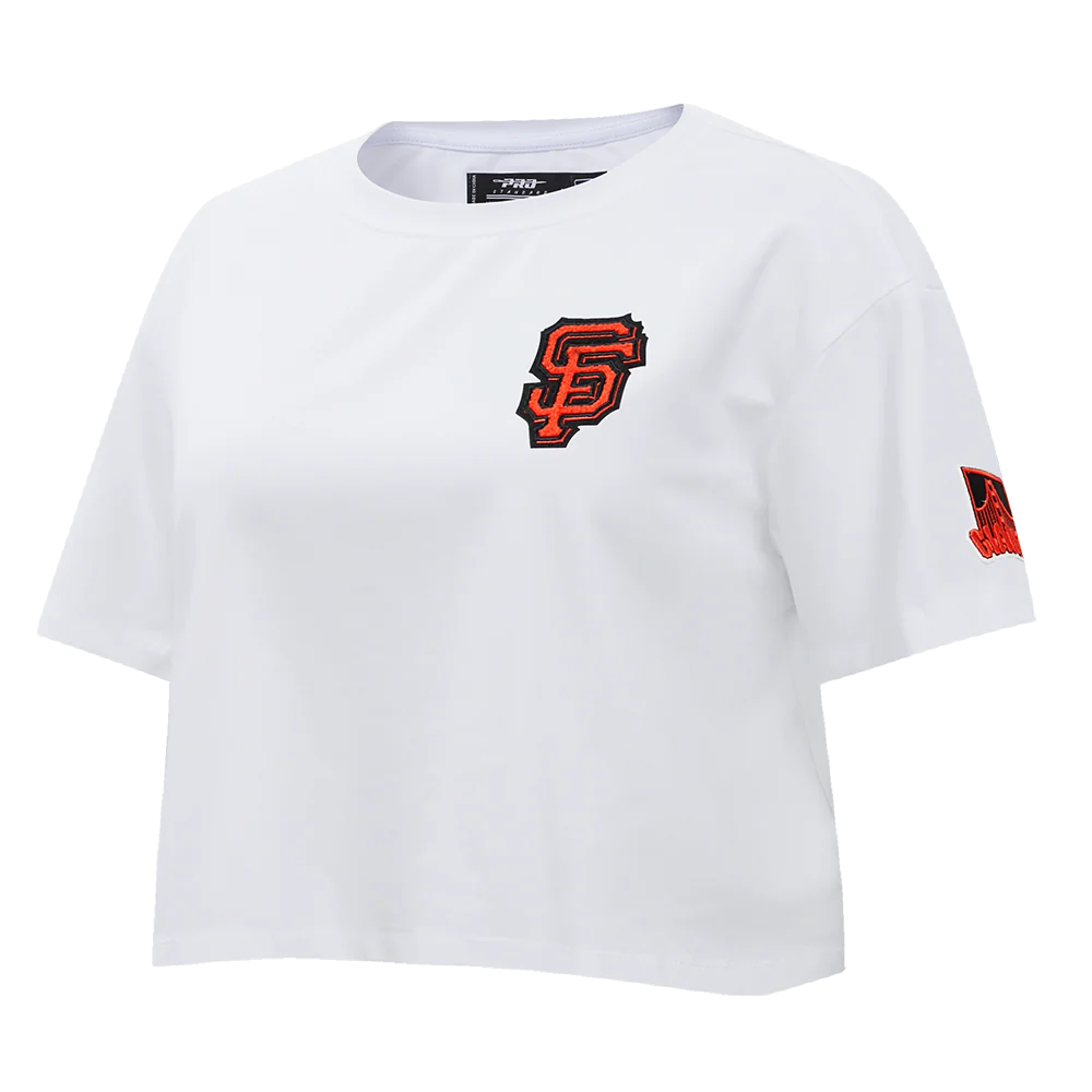 MLB SAN FRANCISCO GIANTS CLASSIC WOMEN'S BOXY TOP (WHITE) - Image 2