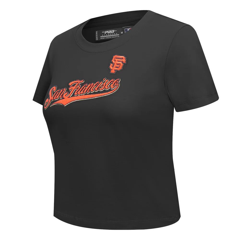 MLB SAN FRANCISCO GIANTS CLASSIC SHORT SLEEVE WOMEN'S SLIM FIT TOP (BLACK) - Image 2