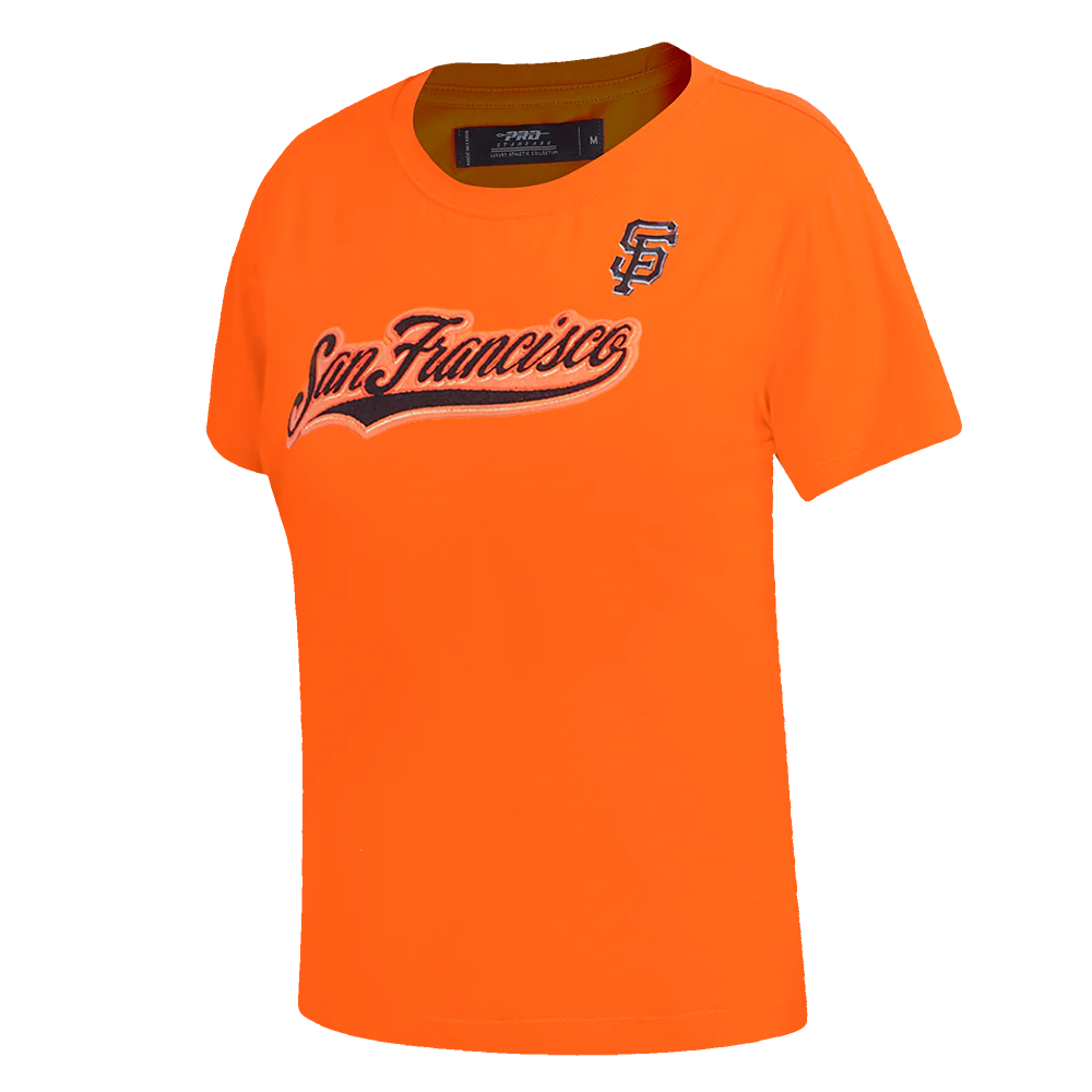 MLB SAN FRANCISCO GIANTS CLASSIC SHORT SLEEVE WOMEN'S SLIM FIT TOP (ORANGE) - Image 2