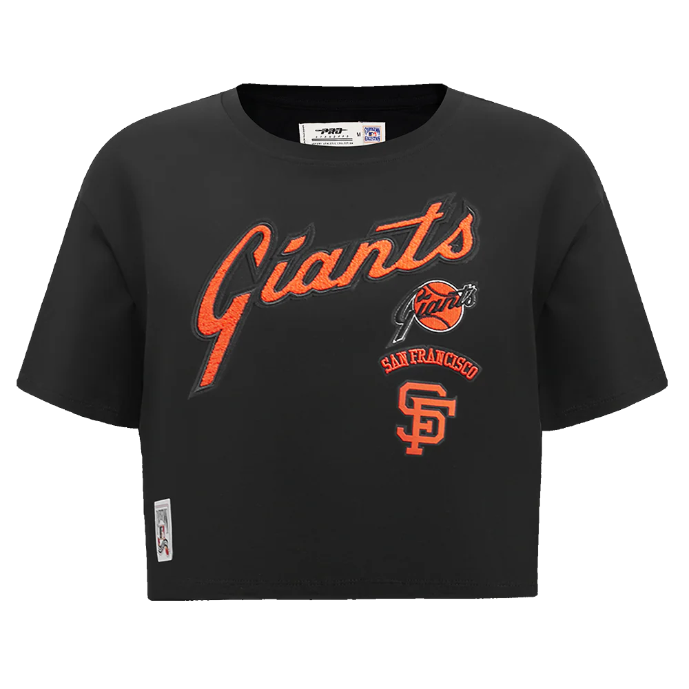 MLB SAN FRANCISCO GIANTS RETRO CLASSIC WOMEN'S BOXY TOP (BLACK)