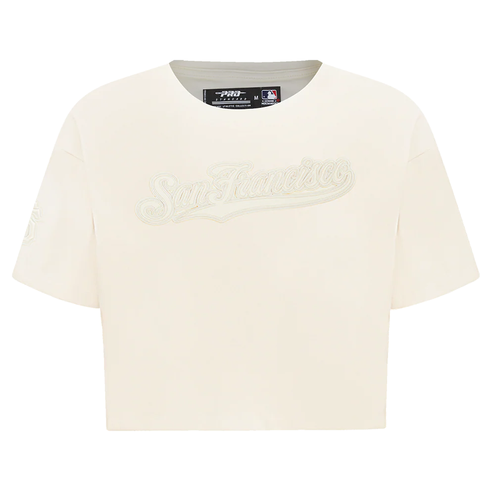MLB SAN FRANCISCO GIANTS NEUTRAL WOMEN'S SINGLE JERSEY BOXY TOP (GUAVA) - Image 5