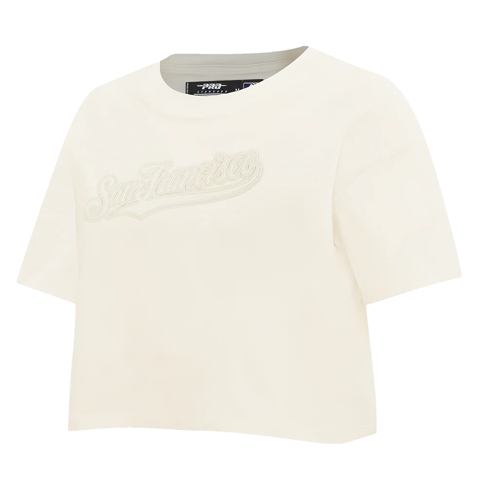 MLB SAN FRANCISCO GIANTS NEUTRAL WOMEN'S SINGLE JERSEY BOXY TOP (GUAVA) - Image 6