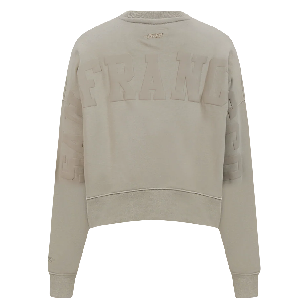 MLB SAN FRANCISCO GIANTS WINGSPAN WOMEN'S FLEECE CREWNECK (TAUPE) - Image 5