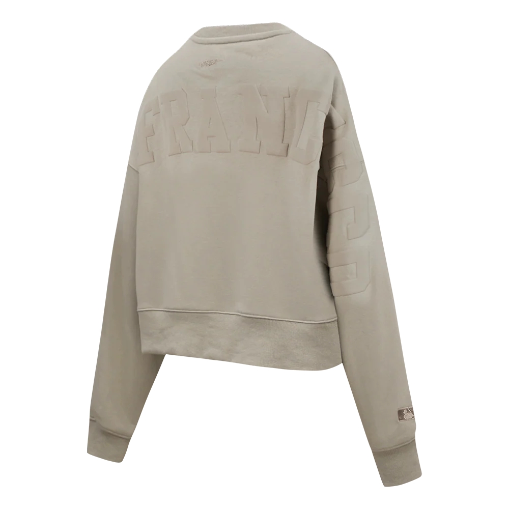 MLB SAN FRANCISCO GIANTS WINGSPAN WOMEN'S FLEECE CREWNECK (TAUPE) - Image 6