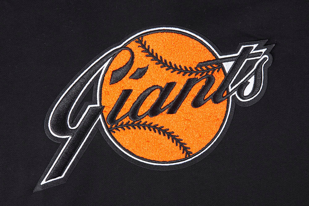 MLB SAN FRANCISCO GIANTS RETRO CLASSIC WOMEN'S CROPPED PULLOVER HOODIE (BLACK/ORANGE) - Image 5