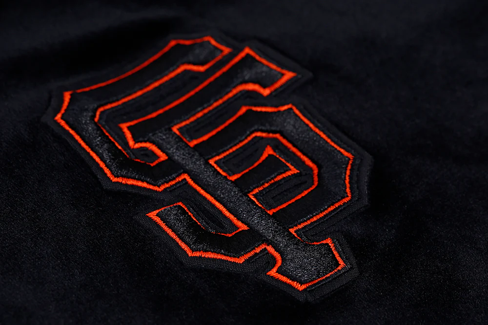 MLB SAN FRANCISCO GIANTS CLASSIC WOMEN'S VELOUR FULL ZIP PULLOVER HOODIE (BLACK) - Image 5