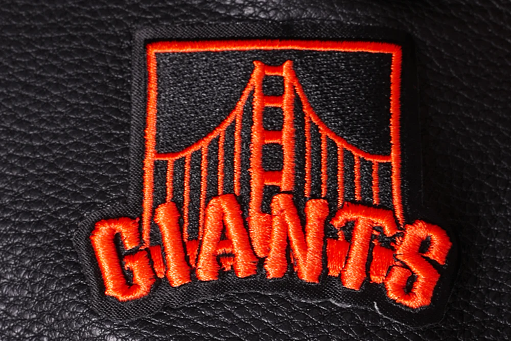 MLB SAN FRANCISCO GIANTS MASHUP WOMEN'S RIB WOOL VARSITY JACKET (BLACK/ORANGE) - Image 7