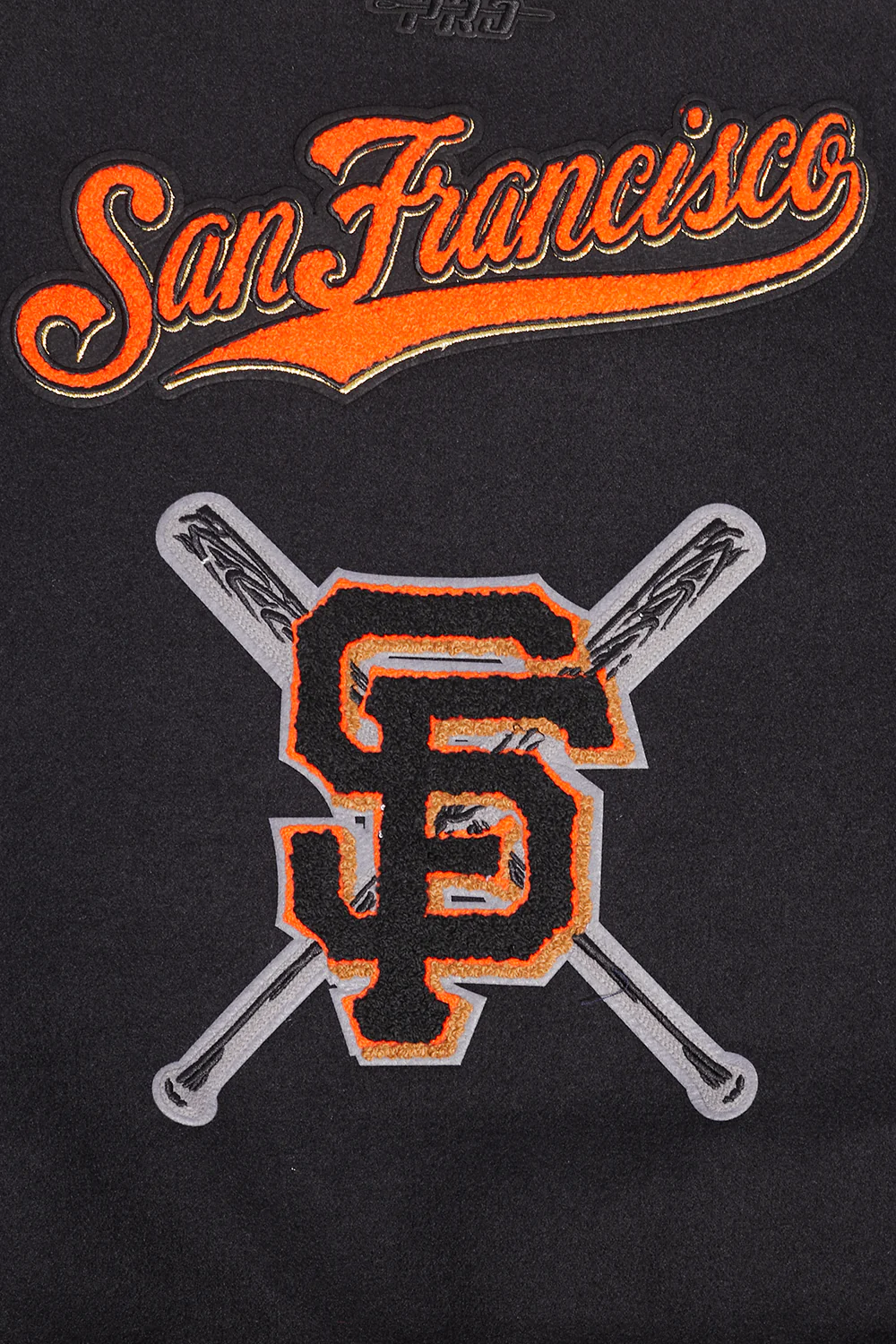 MLB SAN FRANCISCO GIANTS MASHUP WOMEN'S RIB WOOL VARSITY JACKET (BLACK/ORANGE) - Image 8
