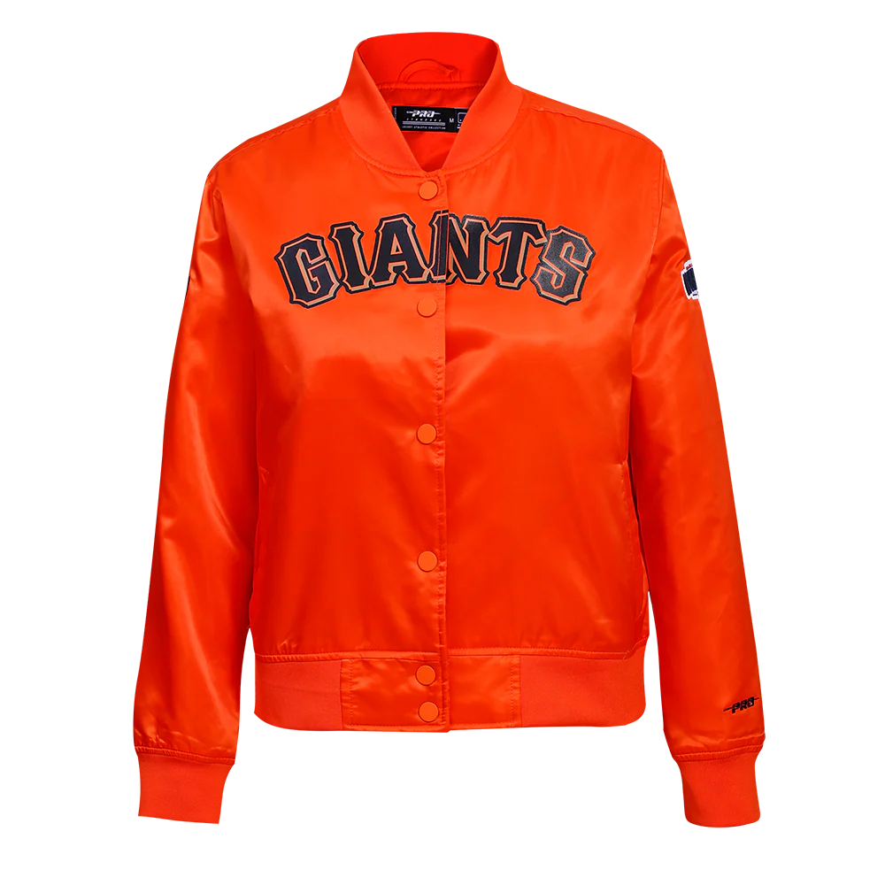 MLB SAN FRANCISCO GIANTS CLASSIC WOMEN'S SATIN JACKET (ORANGE)