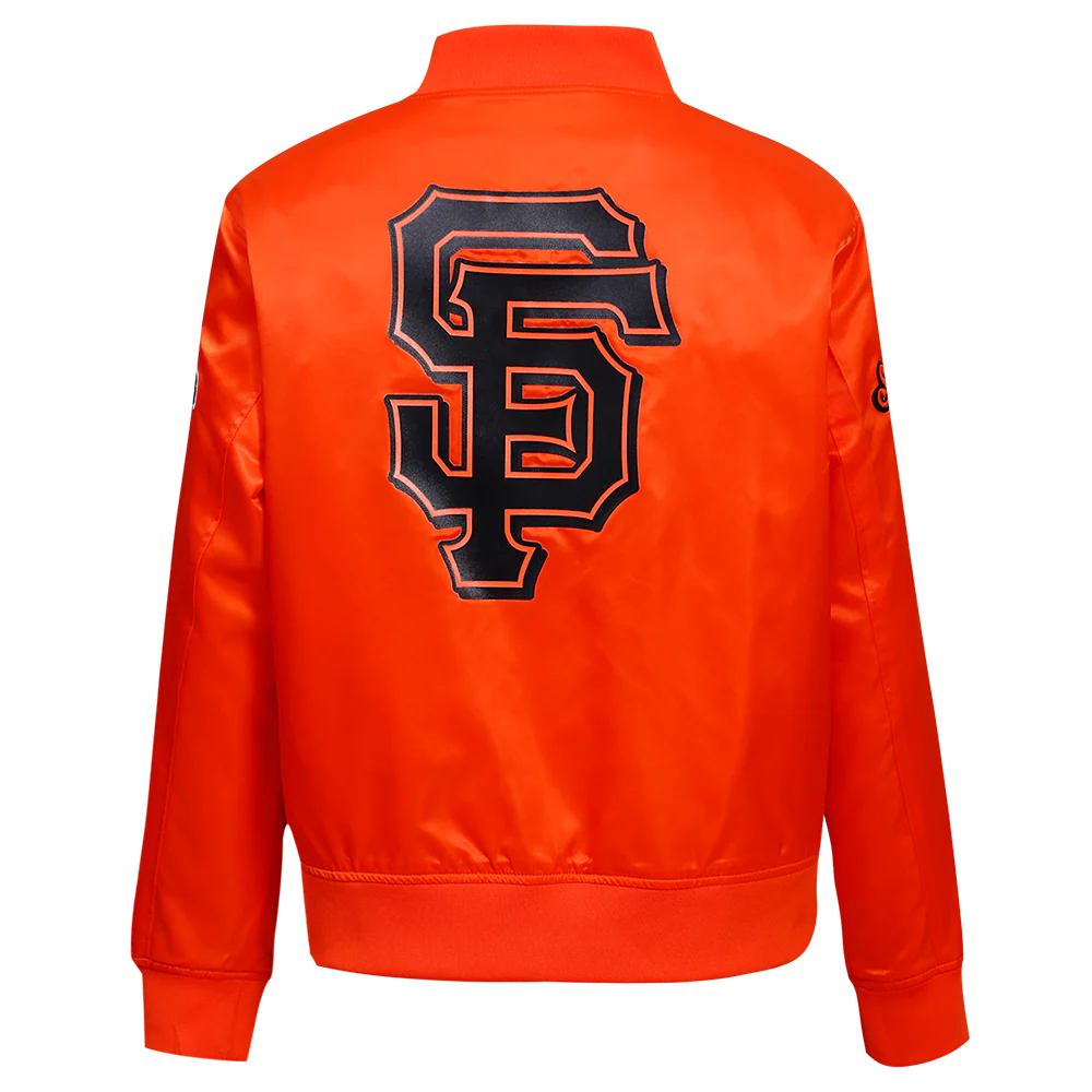 MLB SAN FRANCISCO GIANTS CLASSIC WOMEN'S SATIN JACKET (ORANGE) - Image 4