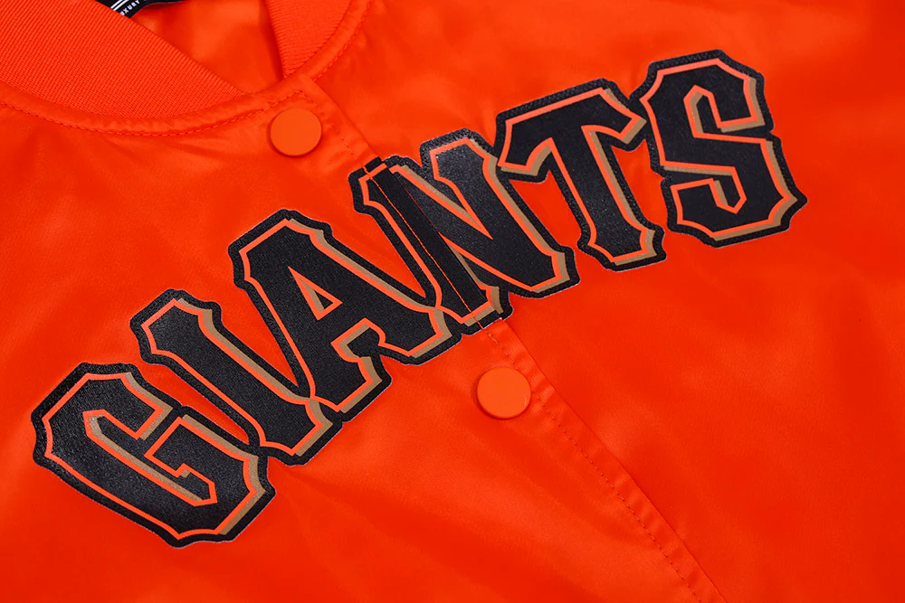 MLB SAN FRANCISCO GIANTS CLASSIC WOMEN'S SATIN JACKET (ORANGE) - Image 5