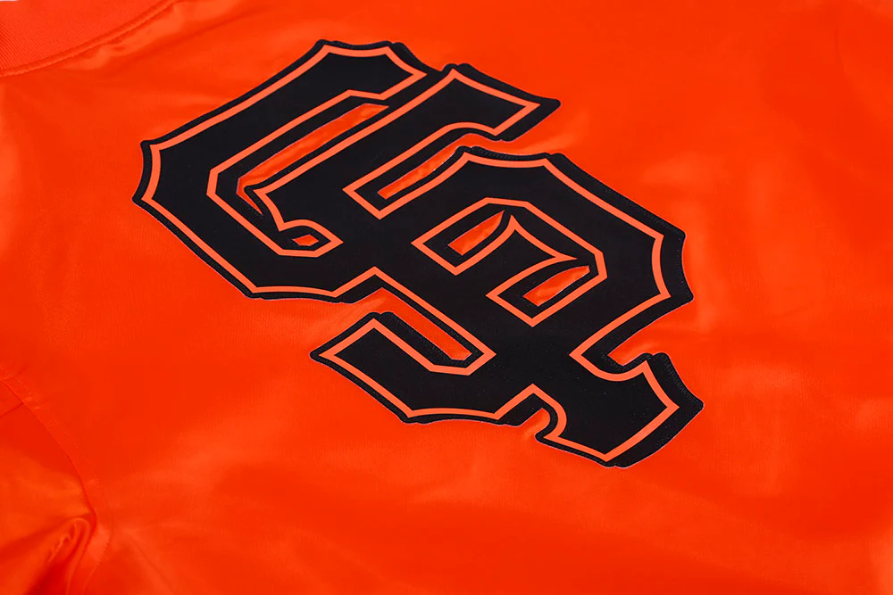 MLB SAN FRANCISCO GIANTS CLASSIC WOMEN'S SATIN JACKET (ORANGE) - Image 8
