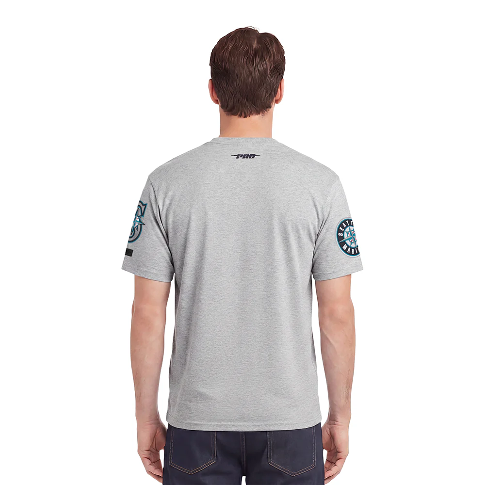 MLB SEATTLE MARINERS SCRIPT TAIL MEN'S TOPS (HEATHER GREY) - Image 2