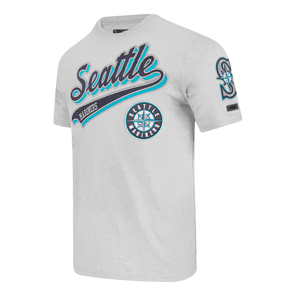 MLB SEATTLE MARINERS SCRIPT TAIL MEN'S TOPS (HEATHER GREY) - Image 3