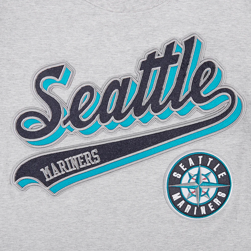 MLB SEATTLE MARINERS SCRIPT TAIL MEN'S TOPS (HEATHER GREY) - Image 6
