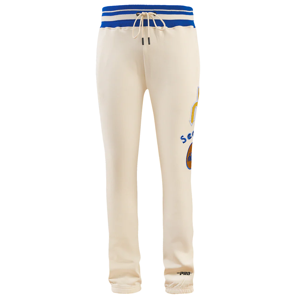 MLB SEATTLE MARINERS RETRO CLASSIC MEN'S RIB SWEATPANT V2 (EGGSHELL/ROYAL BLUE) - Image 2