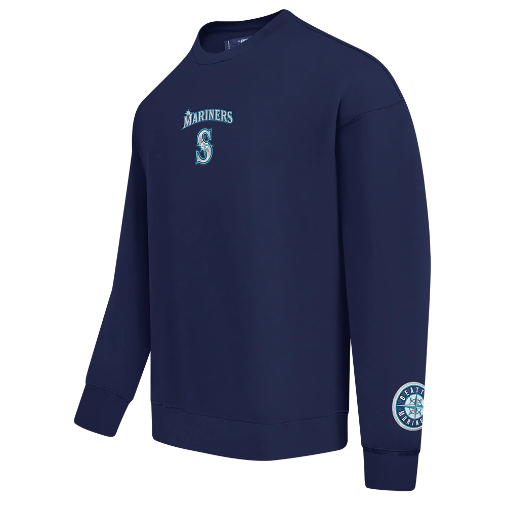 MLB SEATTLE MARINERS WINGSPAN MEN'S DROP SHOULDER FLC CREWNECK (MIDNIGHT NAVY) - Image 3