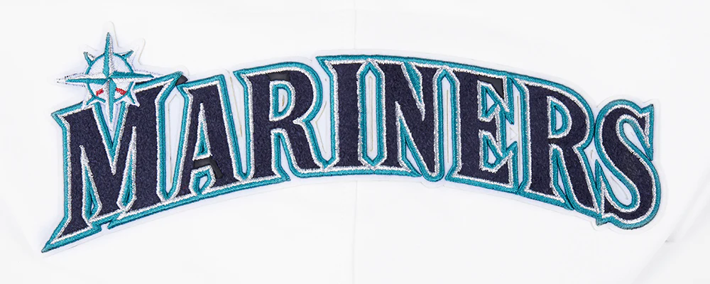 MLB SEATTLE MARINERS CLASSIC CHENILLE MEN'S FULL ZIP PULLOVER HOODIE (WHITE) - Image 8