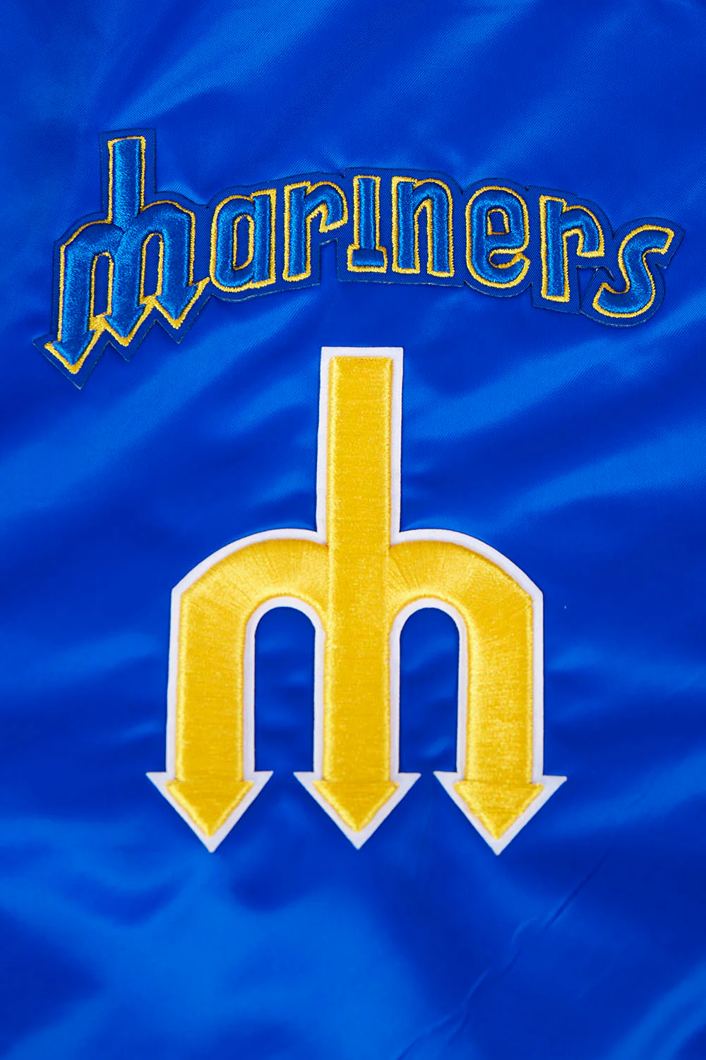 MLB SEATTLE MARINERS RETRO CLASSIC MEN'S RIB SATIN JACKET (ROYAL BLUE) - Image 8