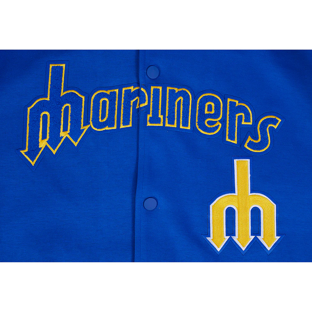 MLB SEATTLE MARINERS COOPERSTOWN LOGO PRO GAME DAY MEN'S DOUBLE KNIT JACKET (ROYAL BLUE/WHTE/MIDNIGHT NAVY) - Image 5