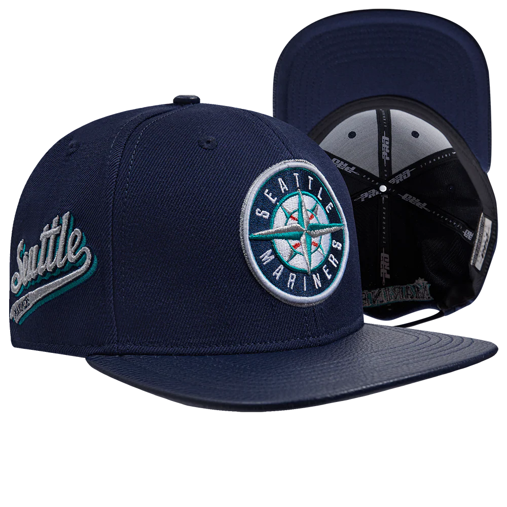 MLB SEATTLE MARINERS SCRIPT TAIL WOOL STRAPBACK (MIDNIGHT NAVY) - Image 8