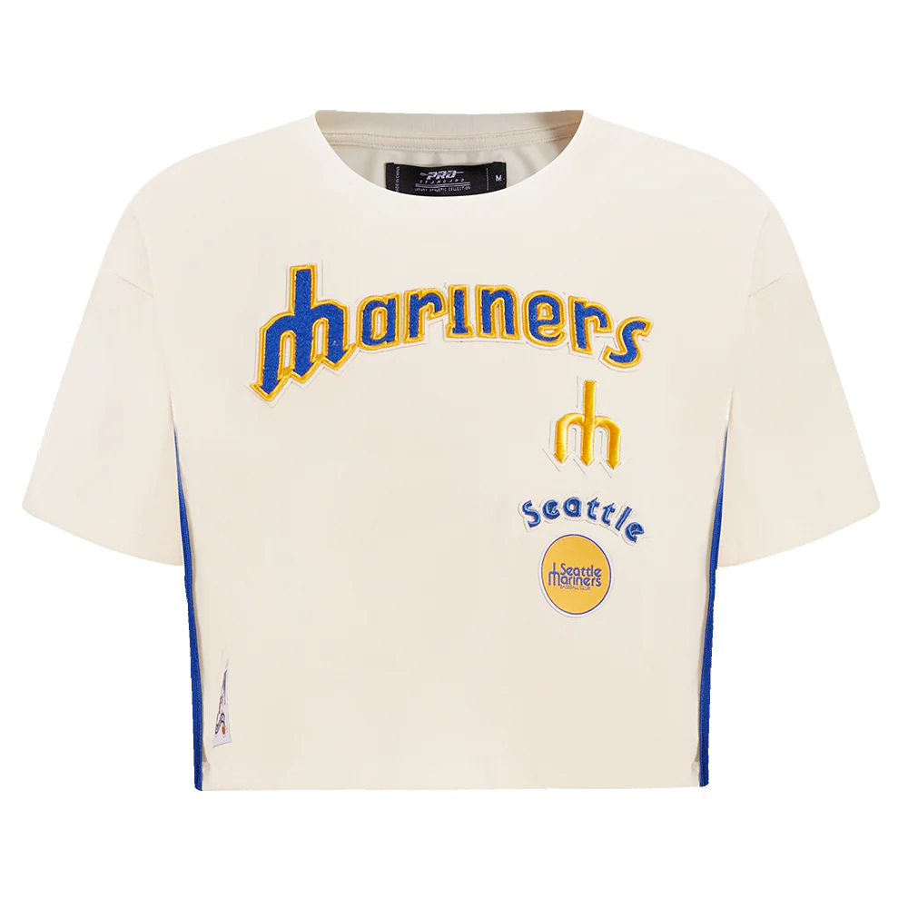 MLB SEATTLE MARINERS RETRO CLASSIC WOMEN'S BOXY TOP (EGGSHELL)