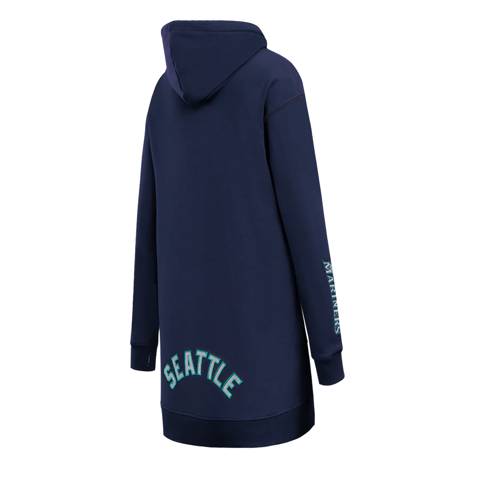 MLB SEATTLE MARINERS CLASSIC WOMEN'S HOODIE DRESS (MIDNIGHT NAVY) - Image 4