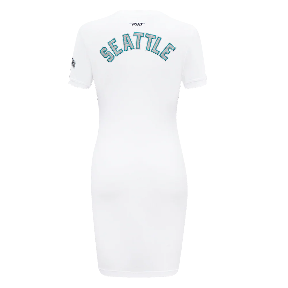 MLB SEATTLE MARINERS CLASSIC WOMEN'S BODYCON DRESS (WHITE) - Image 3