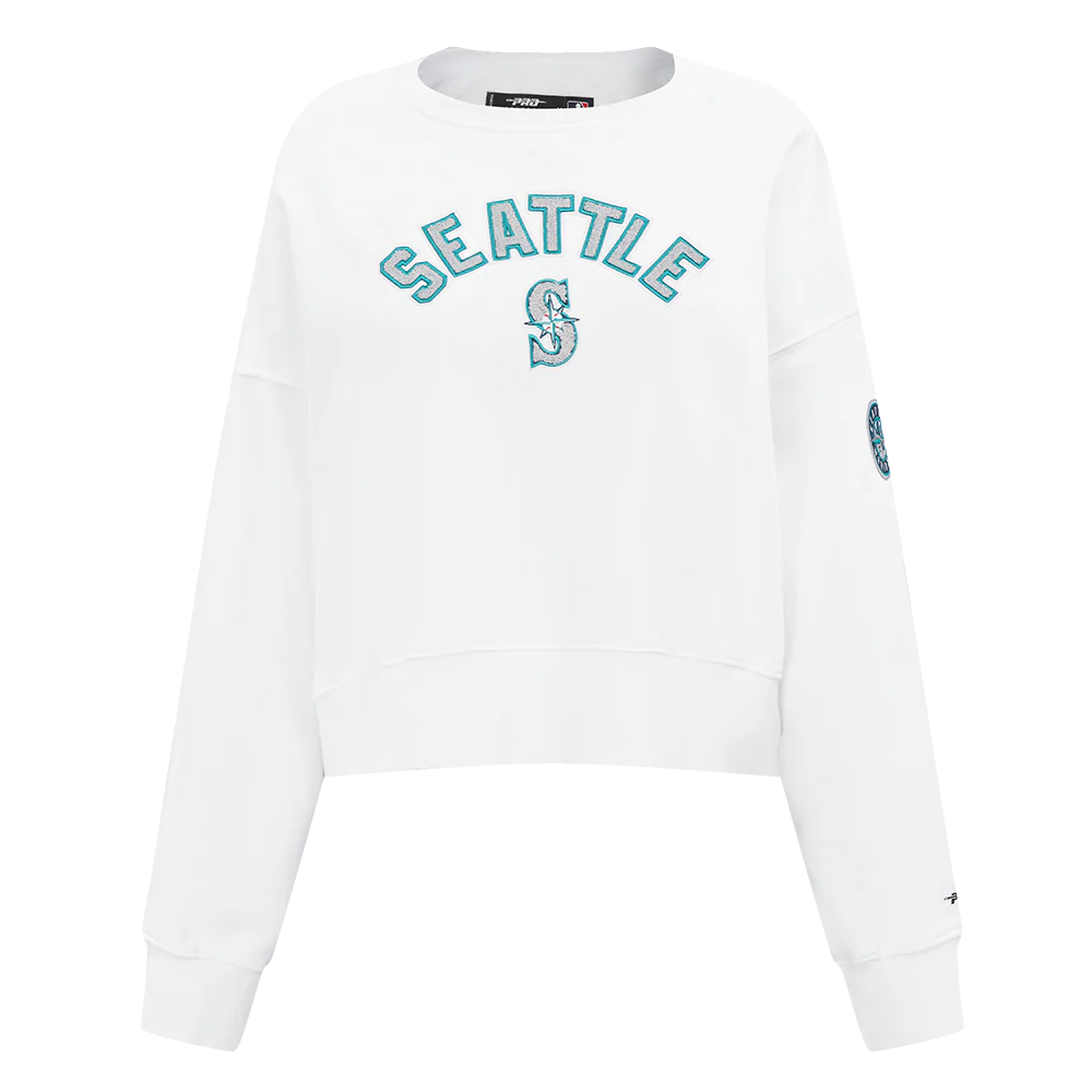 MLB SEATTLE MARINERS CLASSIC WOMEN'S CREWNECK (WHITE)