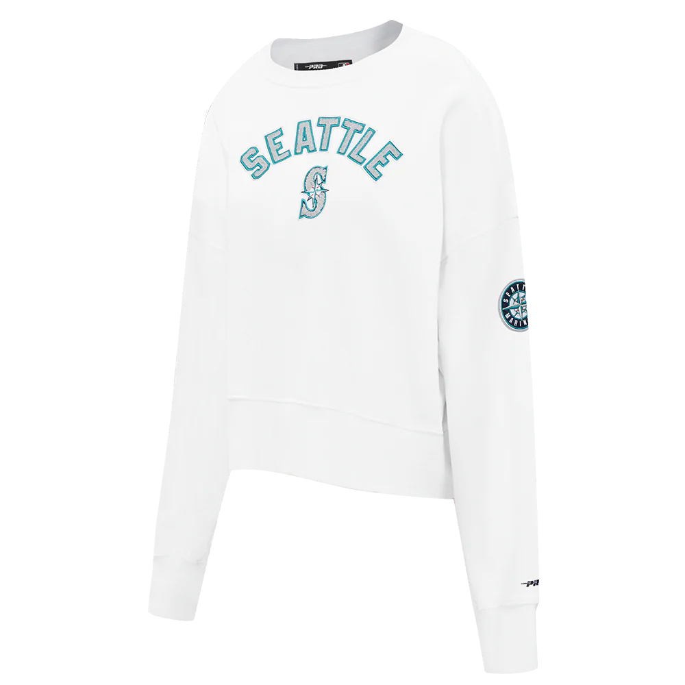 MLB SEATTLE MARINERS CLASSIC WOMEN'S CREWNECK (WHITE) - Image 2