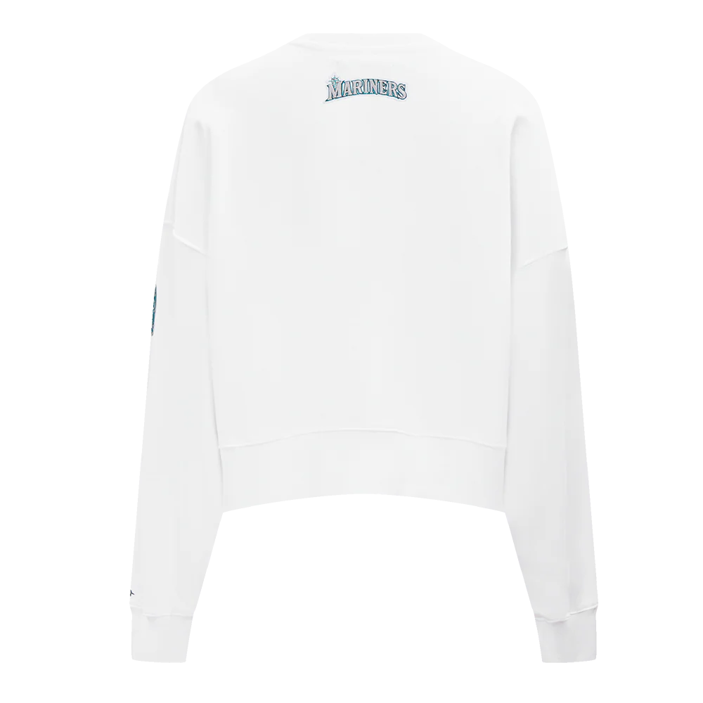 MLB SEATTLE MARINERS CLASSIC WOMEN'S CREWNECK (WHITE) - Image 3