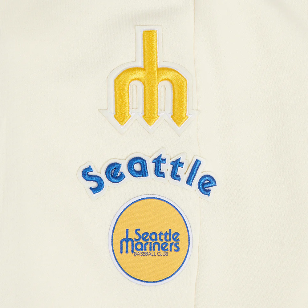 MLB SEATTLE MARINERS RETRO CLASSIC WOMEN'S RIB SWEATPANT (EGGSHELL/ROYAL BLUE) - Image 5