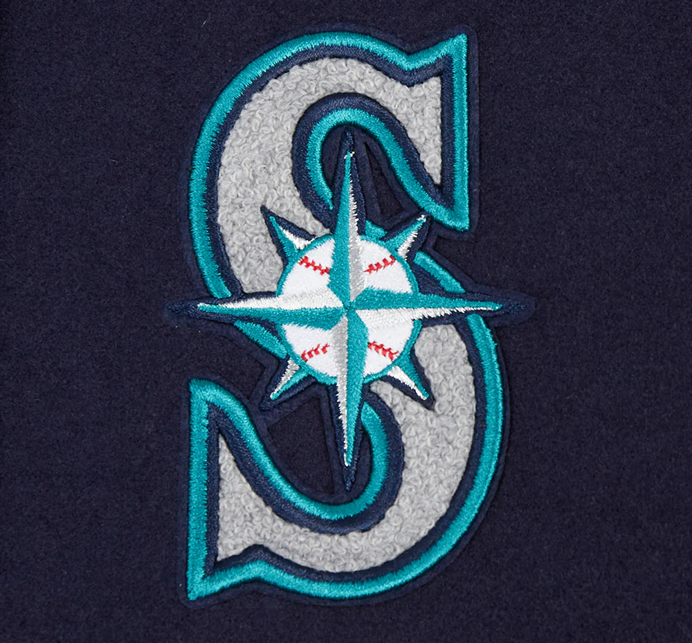 MLB SEATTLE MARINERS CLASSIC WOMEN'S WOOL VARSITY JACKET (MIDNIGHT NAVY/WHITE) - Image 8