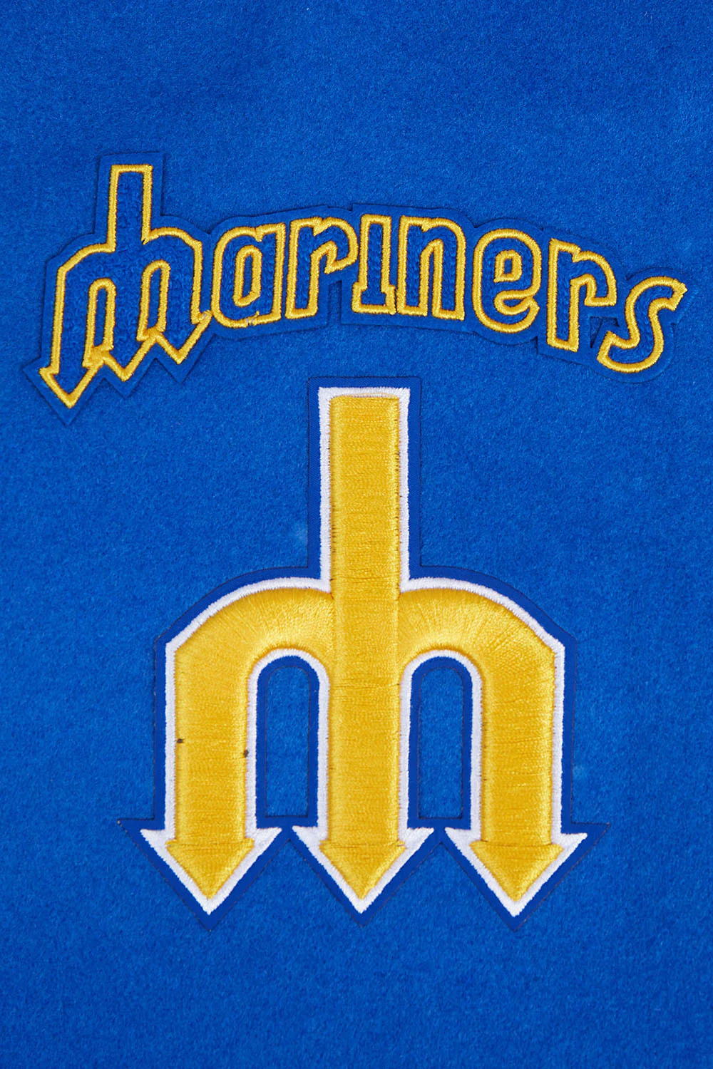 MLB SEATTLE MARINERS RETRO CLASSIC WOMEN'S RIB WOOL VARSITY JACKET (ROYAL BLUE/WHITE) - Image 6