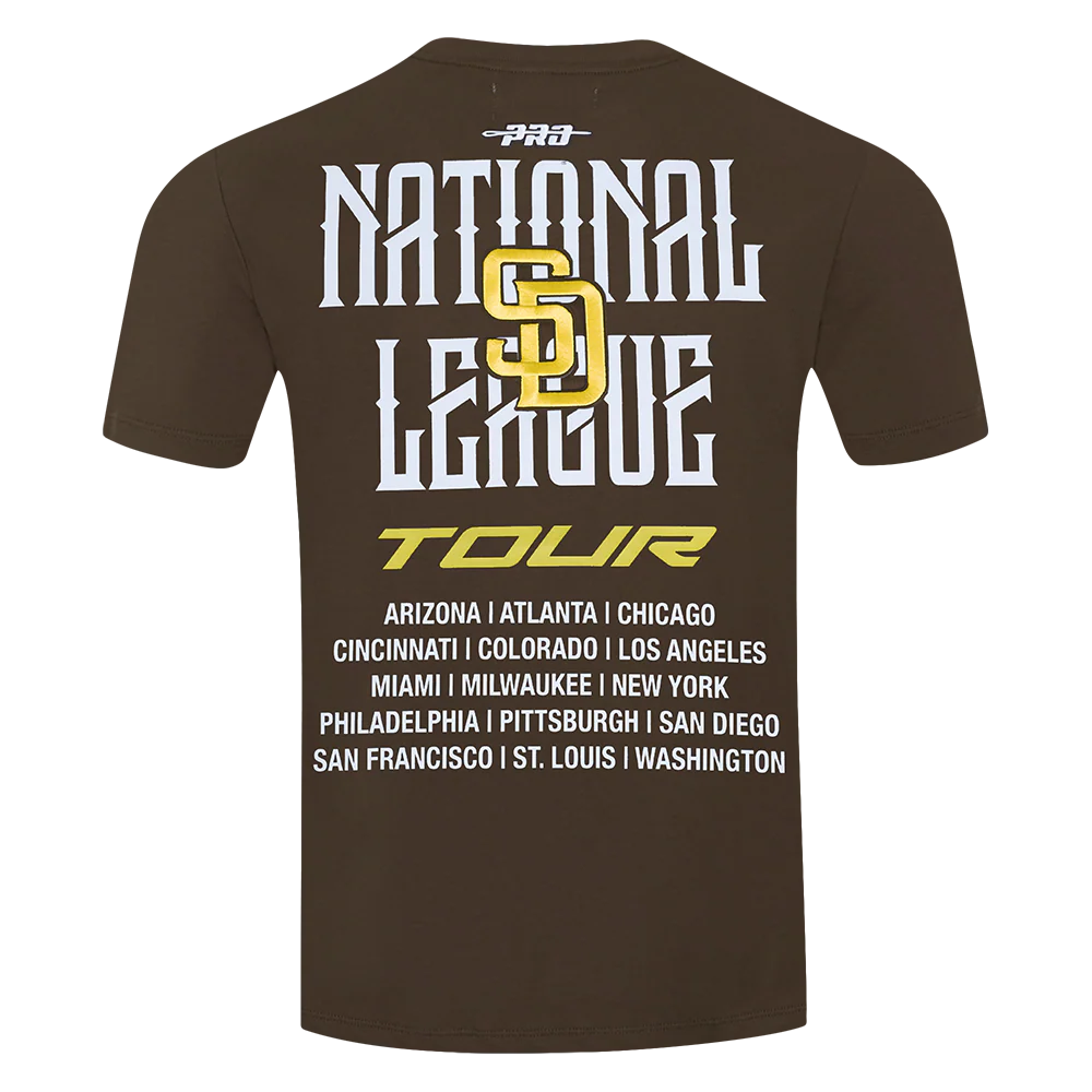 MLB SAN DIEGO PADRES CITY TOUR 2.0 MEN'S COTTON JERSEY DROP SHOULDER TOP (BROWN) - Image 3