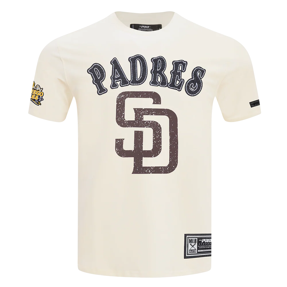 MLB SAN DIEGO PADRES REBEL ATHLETICS STACKED LOGO MEN'S SJ TEE (EGGSHELL)