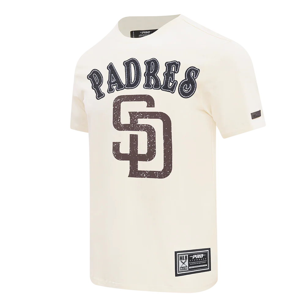 MLB SAN DIEGO PADRES REBEL ATHLETICS STACKED LOGO MEN'S SJ TEE (EGGSHELL) - Image 2