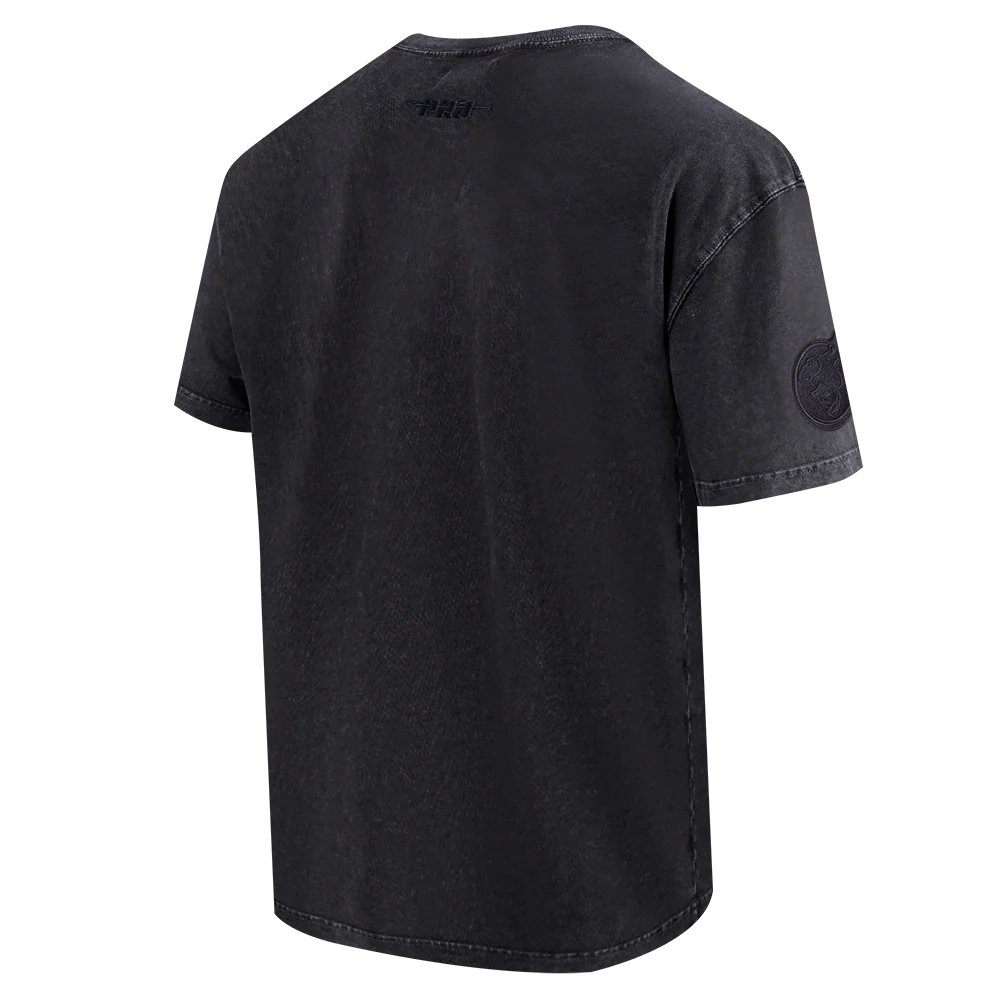 MLB SAN DIEGO PADRES WASHED CLASSIC MEN'S ENZYME WASH DROP SHOULDER TEE (WASHED BLACK) - Image 4