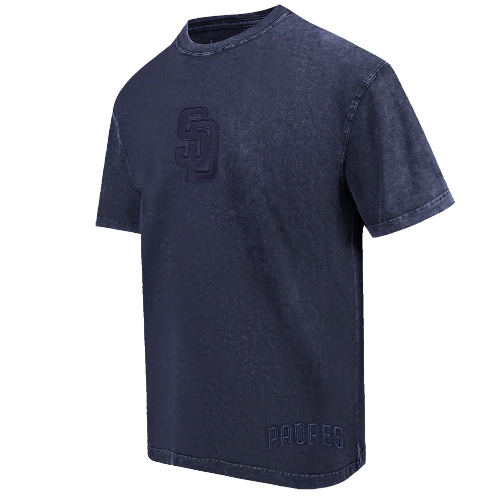 MLB SAN DIEGO PADRES WASHED CLASSIC MEN'S ENZYME WASH CJ DROP SHOULDER TEE (WASHED MIDNIGHT NAVY) - Image 3