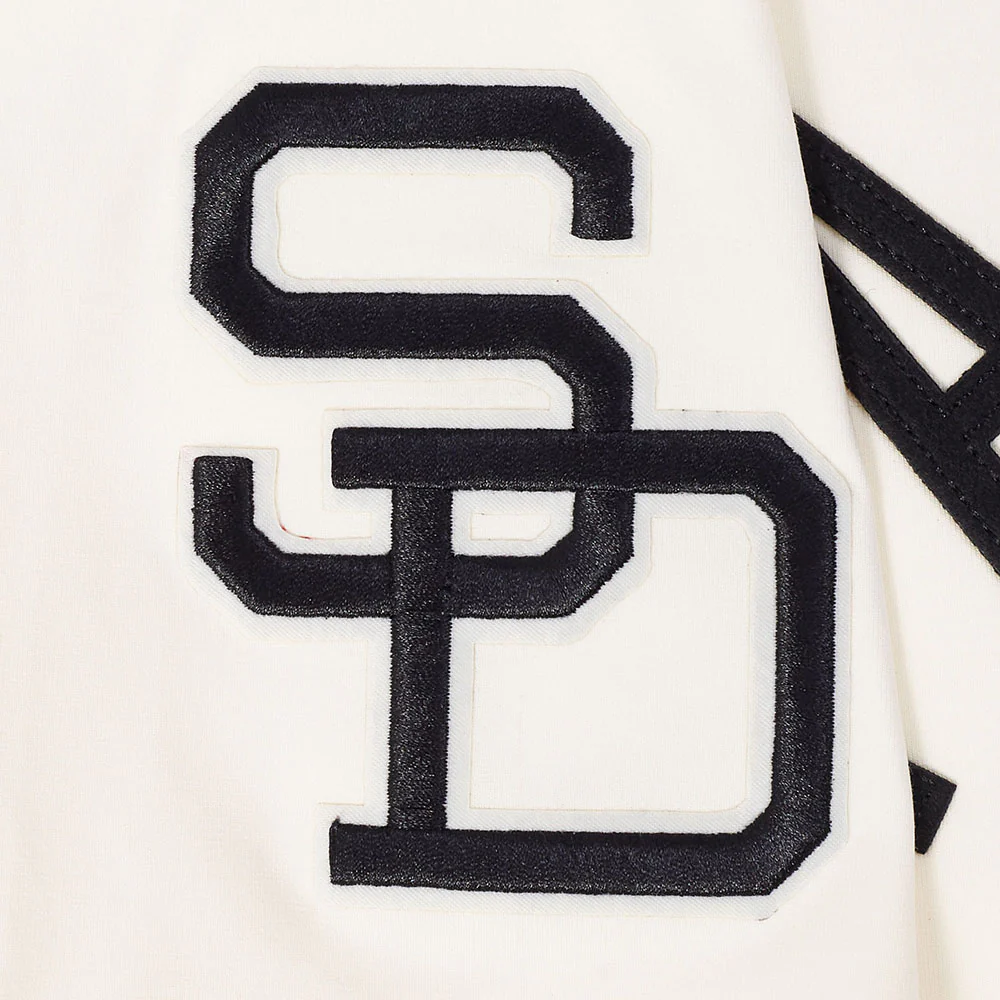 MLB SAN DIEGO PADRES MODERN ORIGINALS MEN'S RINGER TEE (EGGSHELL/ BLACK) - Image 8