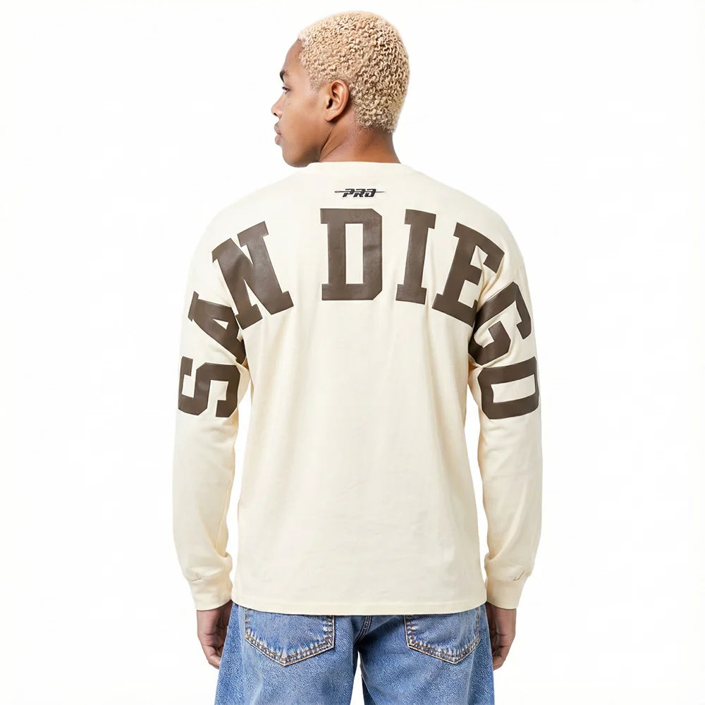 MLB SAN DIEGO PADRES WINGSPAN MEN'S DROP SHOULDER LS TEE (EGGSHELL)