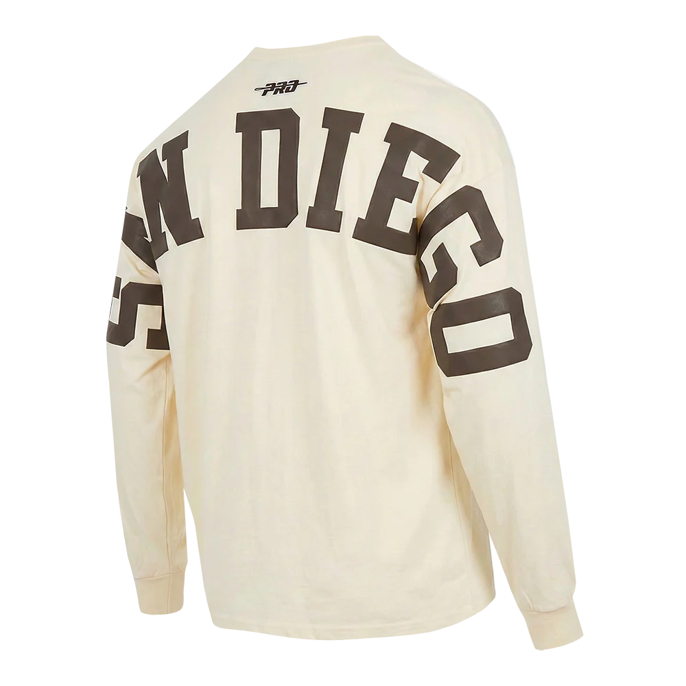MLB SAN DIEGO PADRES WINGSPAN MEN'S DROP SHOULDER LS TEE (EGGSHELL) - Image 4
