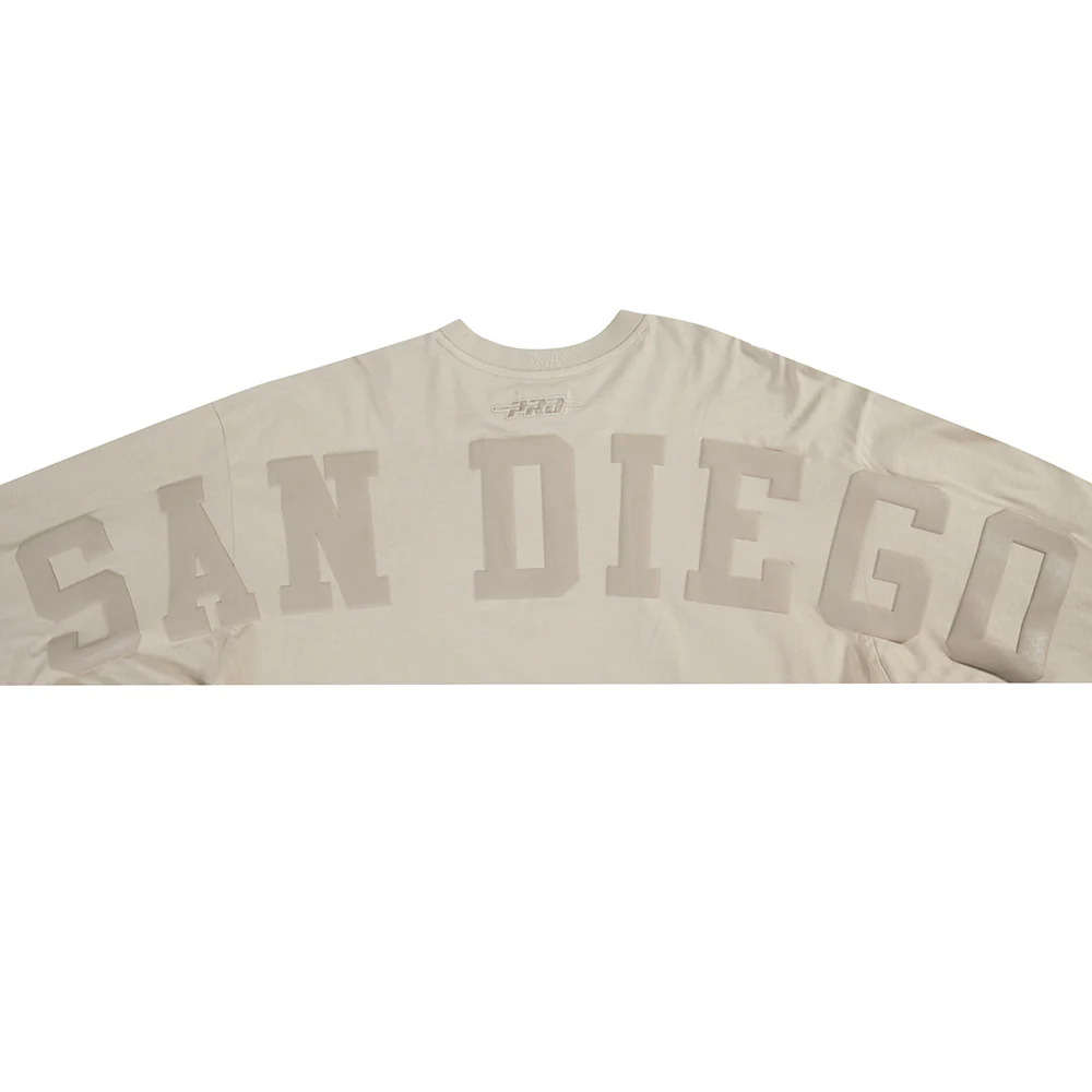 MLB SAN DIEGO PADRES WINGSPAN MEN'S DROP SHOULDER LS TEE (TAUPE) - Image 5