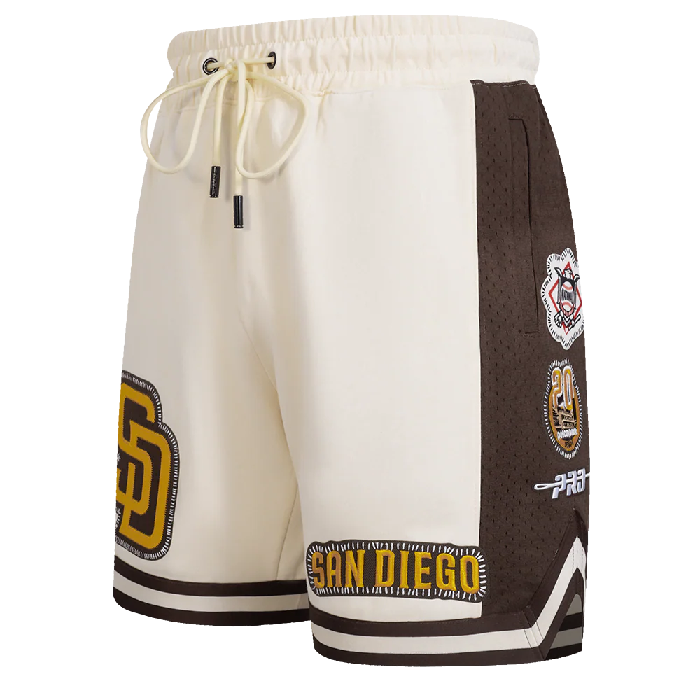 MLB SAN DIEGO PADRES DIY PICK STITCH MEN'S DOUBLE KNIT 2.0 SHORT (EGGSHELL/ BROWN) - Image 7
