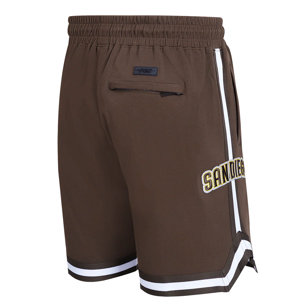 MLB SAN DIEGO PADRES CLASSIC CHENILLE MEN'S DK SHORT (BROWN) - Image 4