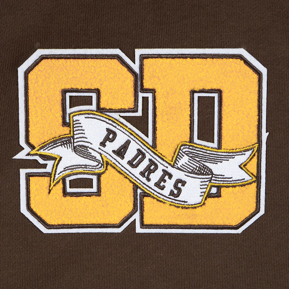 MLB SAN DIEGO PADRES TEAM PENNANTS MEN'S RIB FLEECE PULLOVER HOODIE (BROWN) - Image 5