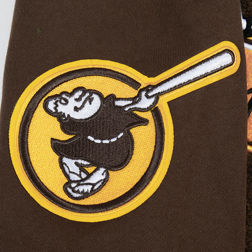 MLB SAN DIEGO PADRES TEAM PENNANTS MEN'S RIB FLEECE PULLOVER HOODIE (BROWN) - Image 8