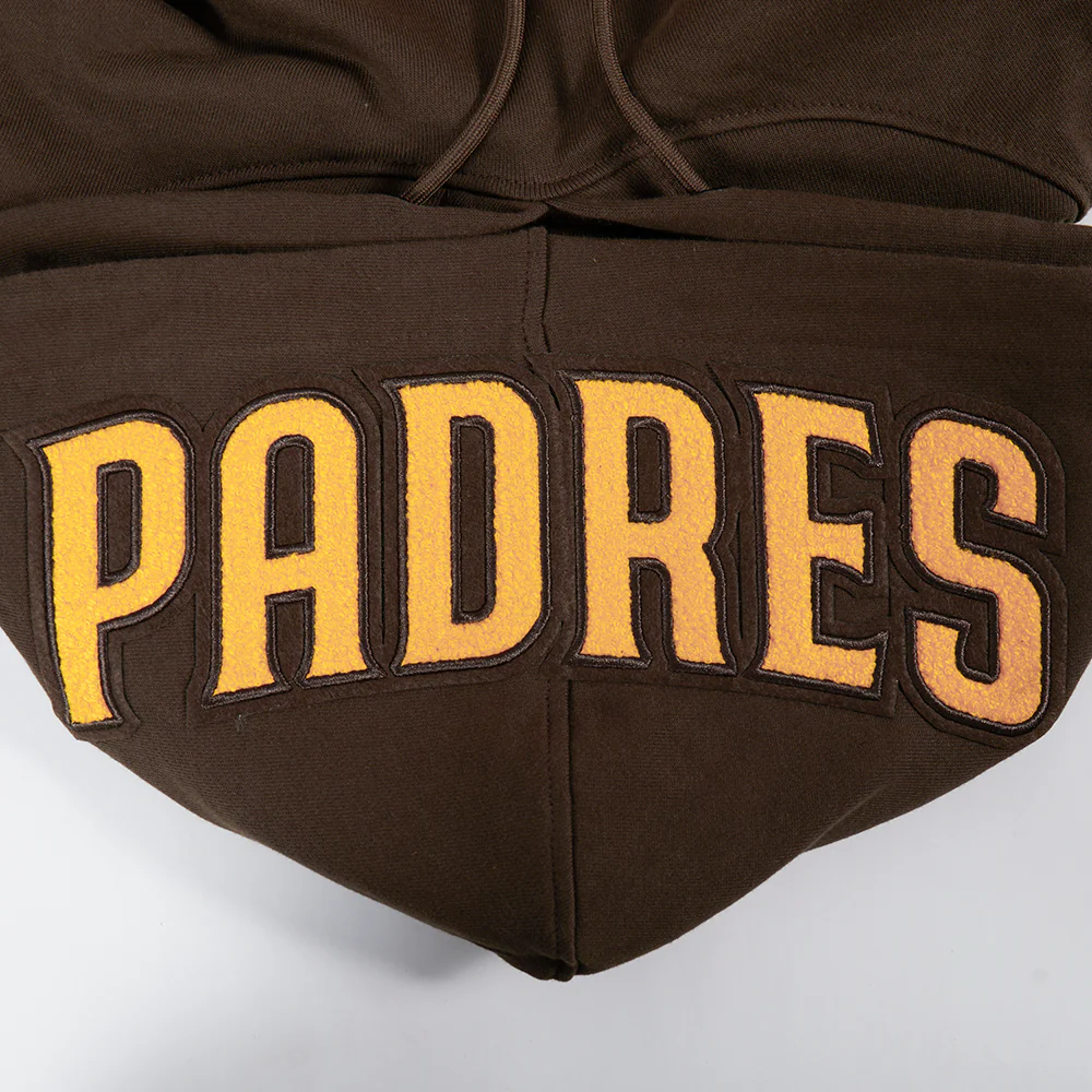 MLB SAN DIEGO PADRES TEAM PENNANTS MEN'S RIB FLEECE PULLOVER HOODIE (BROWN) - Image 9