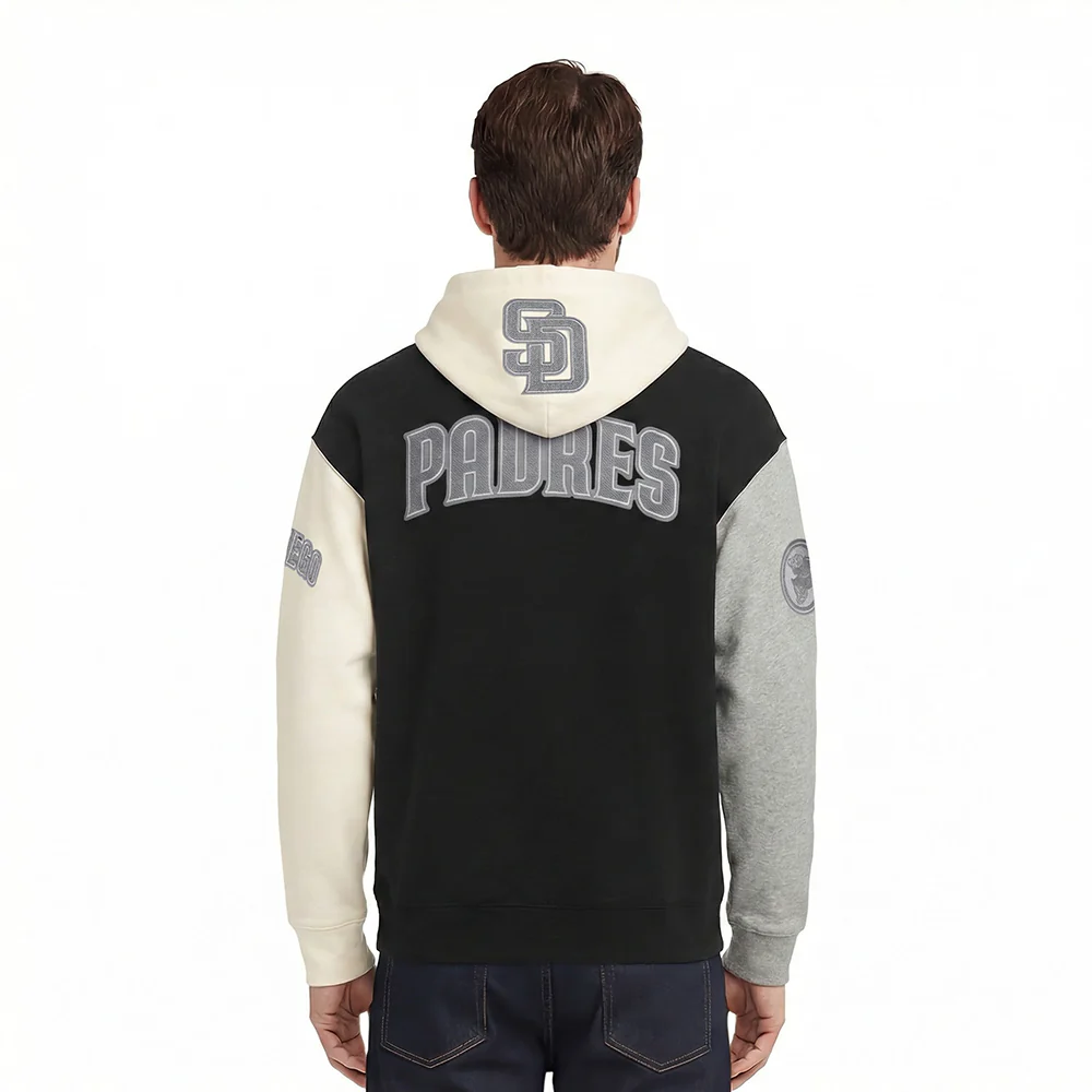 MLB SAN DIEGO PADRES REVERSE FRENCH TERRY MEN'S COLOR BLOCK FLEECE PULLOVER HOODIE - Image 2