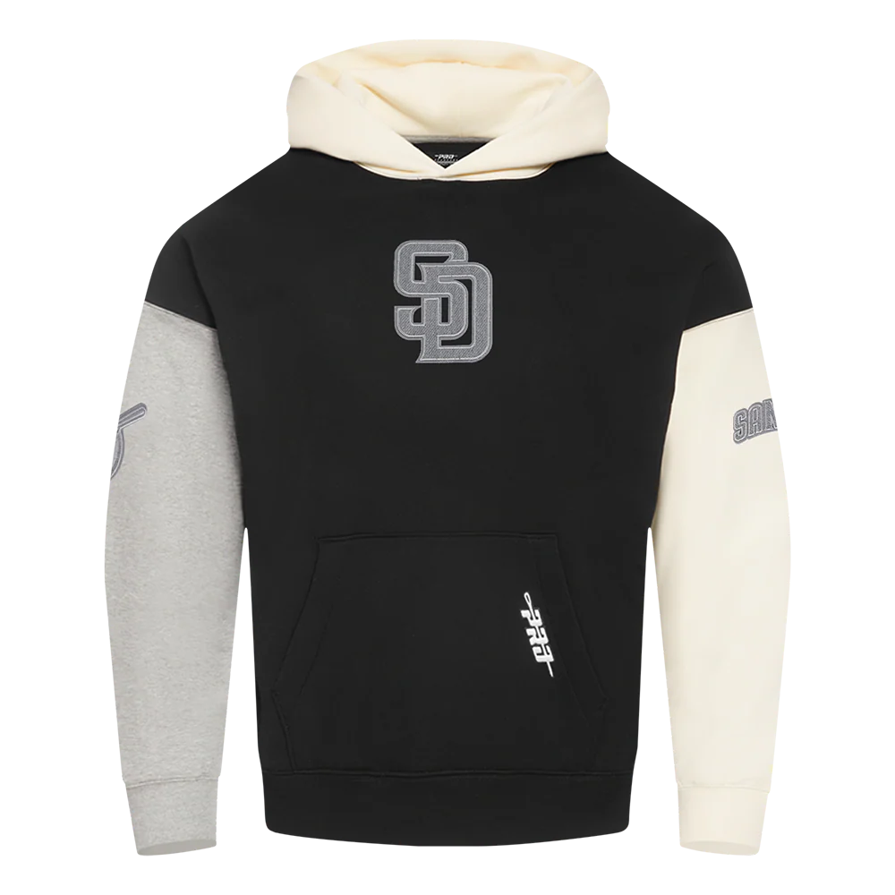 MLB SAN DIEGO PADRES REVERSE FRENCH TERRY MEN'S COLOR BLOCK FLEECE PULLOVER HOODIE - Image 3